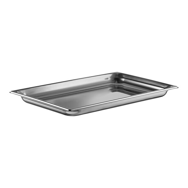 A Vollrath stainless steel steam table pan on a counter.