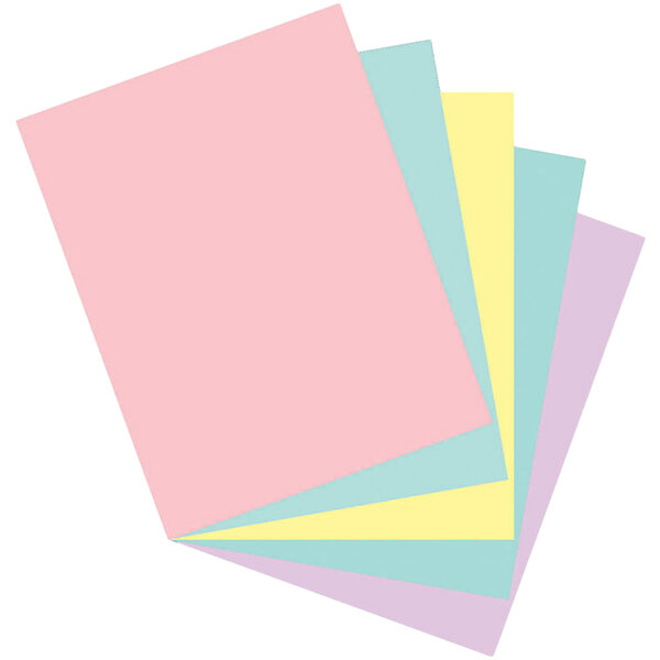 A stack of Pacon Assorted Pastel Colored Cardstock.