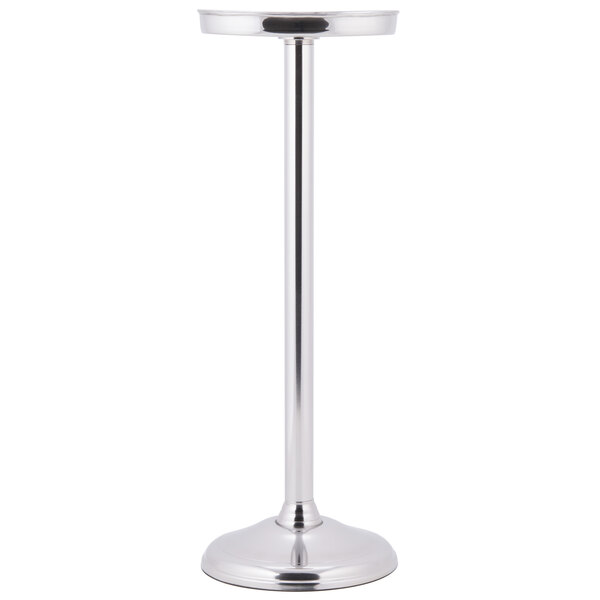 An American Metalcraft chrome wine bucket stand with a round metal base.