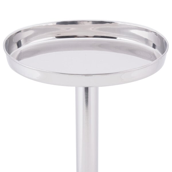 A silver American Metalcraft wine bucket stand on a circular base.