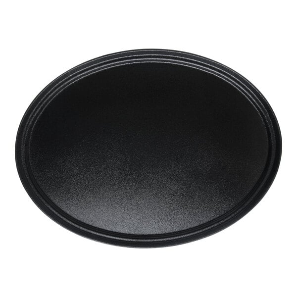 Carlisle 3100GR2004 Black 31" x 23" Griptite 2 Oval Non Skid Fiberglass Serving Tray