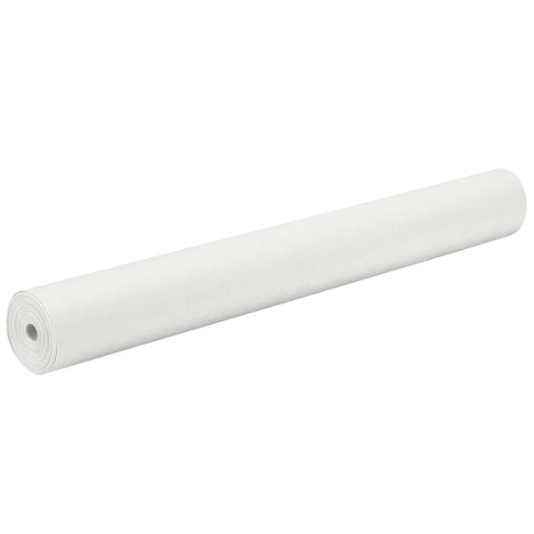 A roll of white paper on a white background.