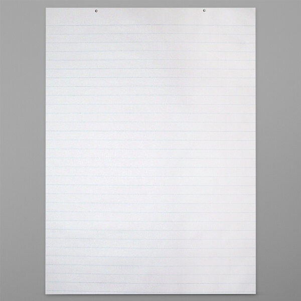 A white lined chart page from a Pacon Chart Tablet.