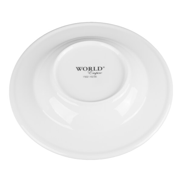 A white porcelain bowl shown upside down with the brand name 'WORLD Empire' and a product number printed on the bottom.