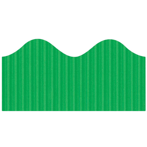 A green wavy line on a white background.