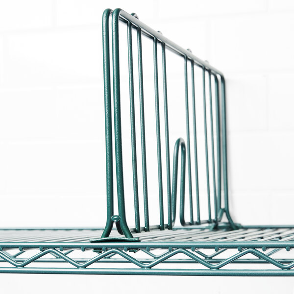 a close up of a metal shelf