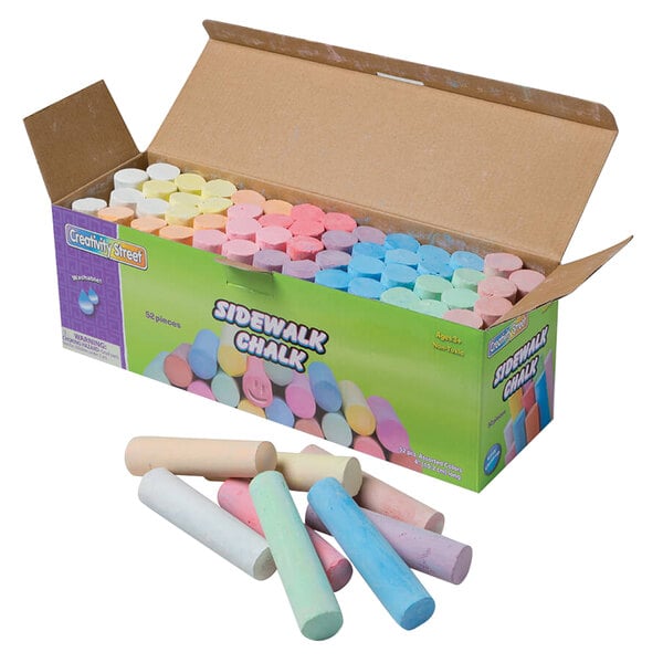 A Creativity Street box of assorted jumbo sidewalk chalk sticks.