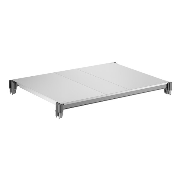 A rectangular solid shelf kit with a smooth surface and four corner supports.