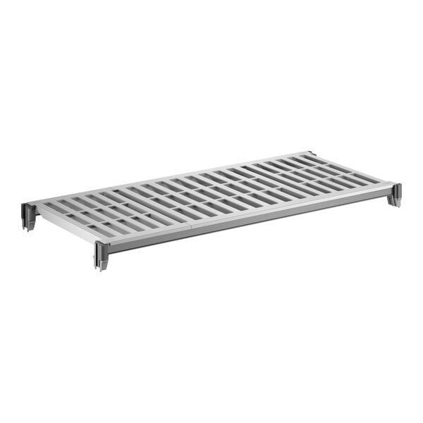 A rectangular vented plastic shelving kit with a grid design and four corner connectors.