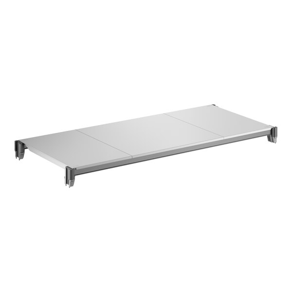 A rectangular solid shelf kit with a smooth surface and four corner brackets.