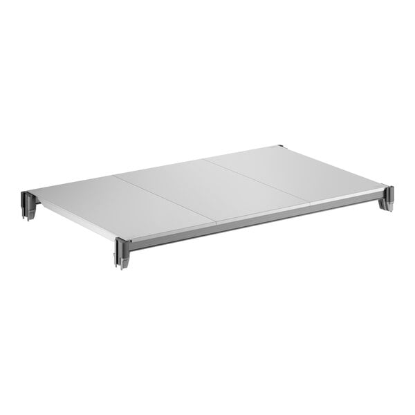 A rectangular solid shelf kit with a smooth surface and four corner brackets.