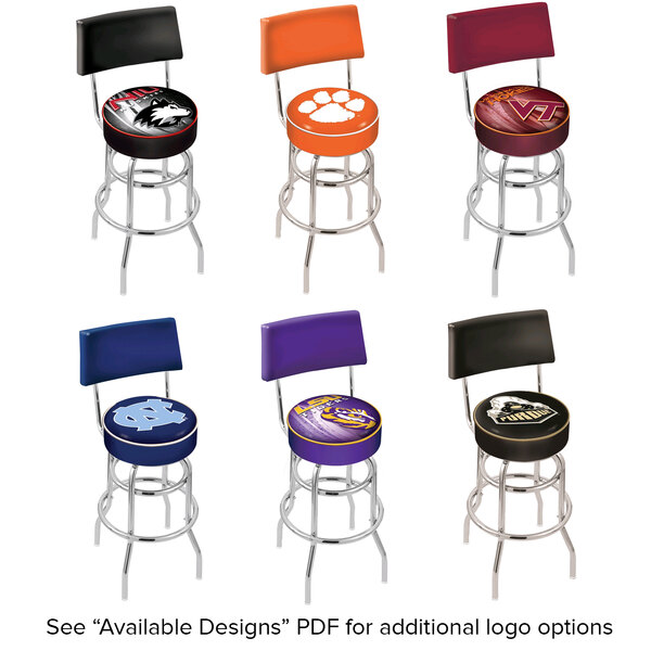 NCAA Illinois State University Padded Swivel Bar Stool with Back