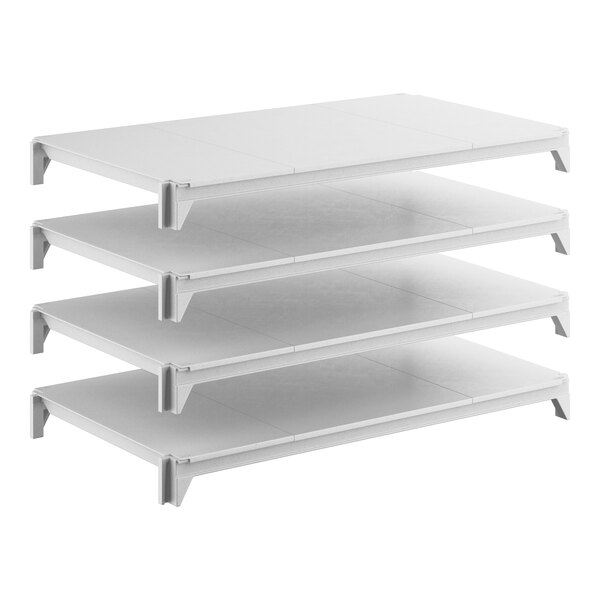 A set of four solid, rectangular shelving units designed for storage and organization.