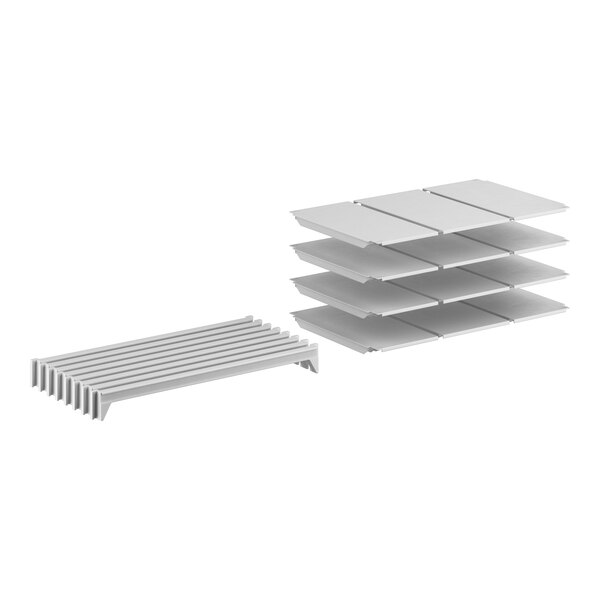 A white rectangular Camshelving Premium shelf kit with 4 shelves.