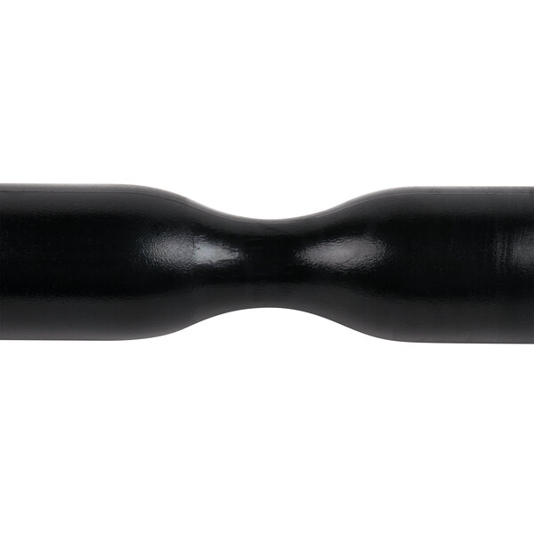 A black heavy weight muddler with a ridged head and a handle.