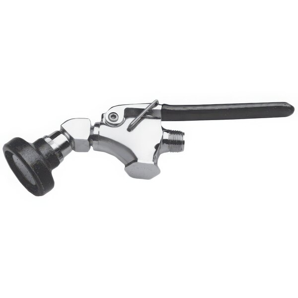 A Fisher utility spray valve with long metal squeeze lever and black handle.