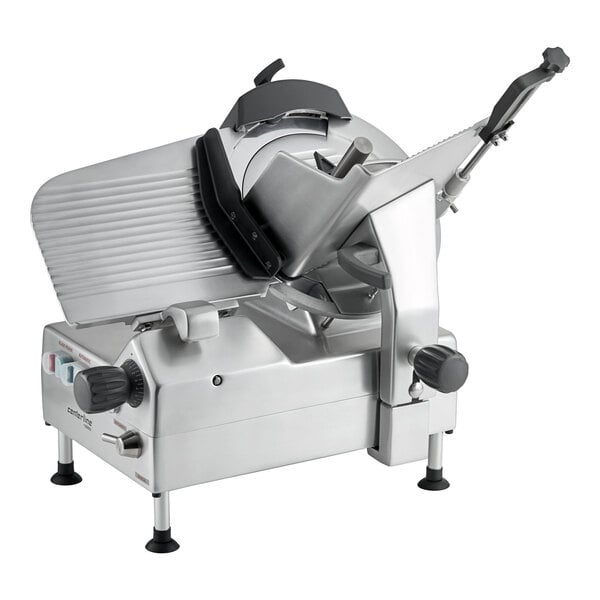 A Centerline by Hobart automatic meat slicer with a stainless steel blade.
