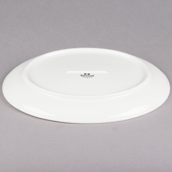 a white plate with black text