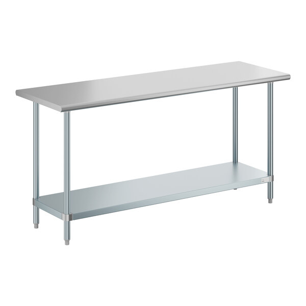 Advance Tabco ELAG-246-X 24" x 72" 16 Gauge Stainless Steel Work Table with Galvanized Undershelf