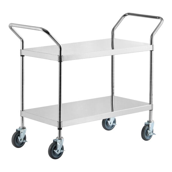 Regency Stainless Steel Two Shelf Utility Cart - 18" x 46" x 37"