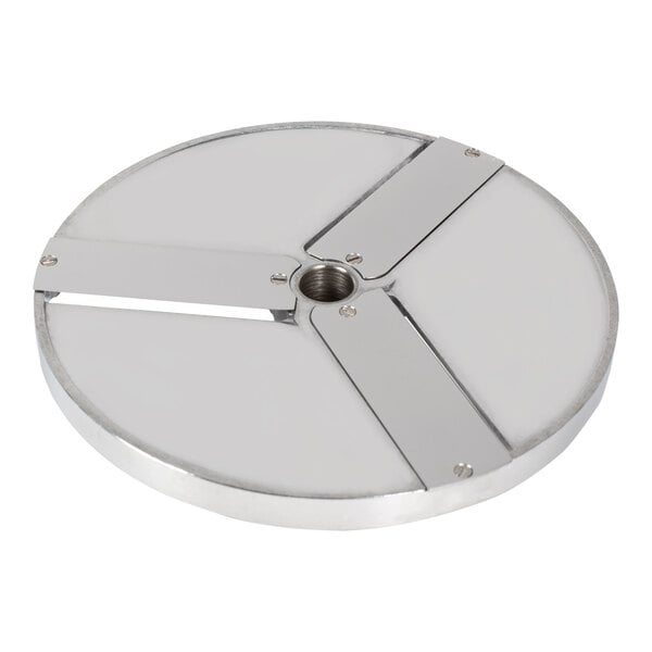 A circular stainless steel Sammic FC-25+ 1" slicing disc with holes.