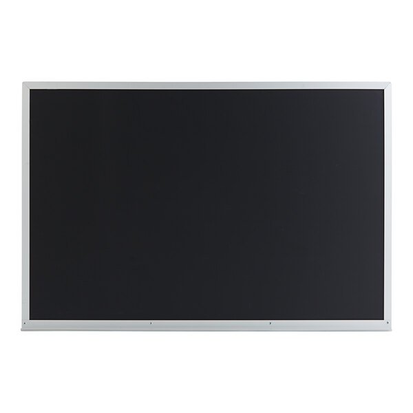 A black board with a white border.