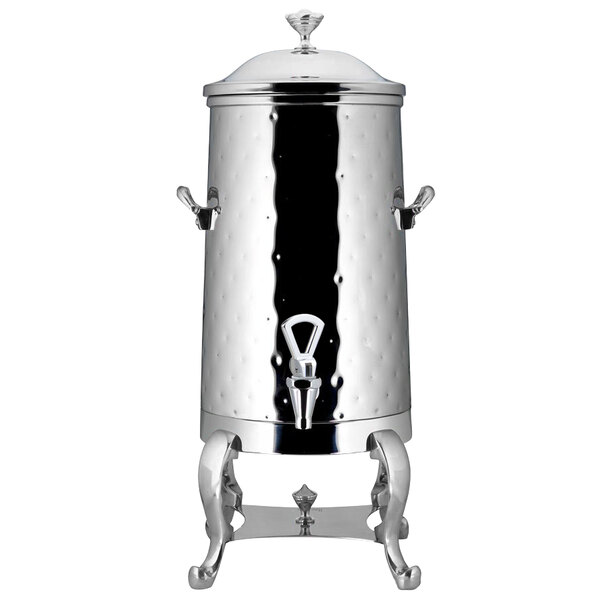 A Bon Chef stainless steel coffee chafer urn with a lid.