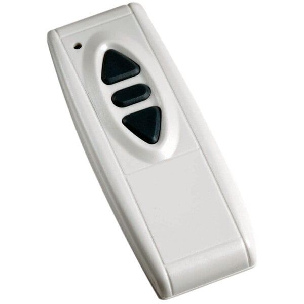 An Aarco VHF-1 wireless screen remote with black buttons on a white background.