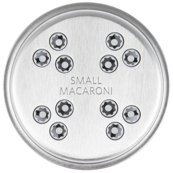 A circular metal object with holes in it.