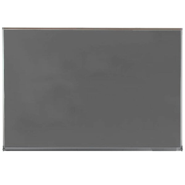 A grey rectangular chalkboard with a white border.