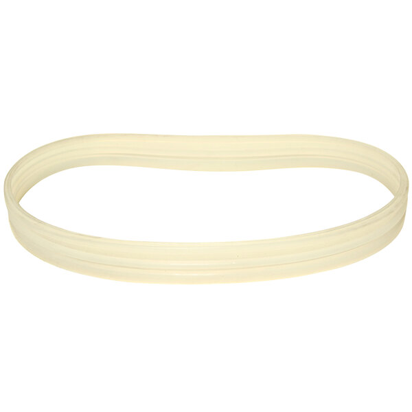 A white rubber ring on a white background.