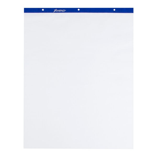 Ampad 24-028 27" x 34" Unruled 3-Hole Punched Flip Chart / Easel Pad - 2/Pack