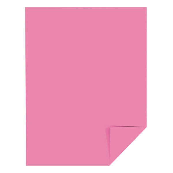 A pink paper with a curled corner.