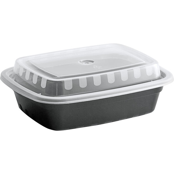 Choice 16 oz. Black 6 1/4 Round Microwavable Heavy Weight