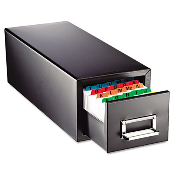 steelmaster-mmf263f3516sbla-7-3-4-x-18-1-8-x-7-black-1-drawer-index-card-cabinet-3-x-5-cards