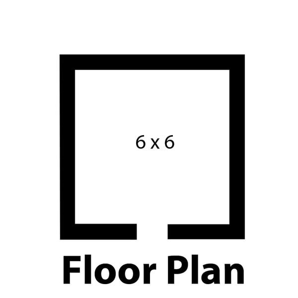 A floor plan for a 6' x 6' room with the text "Norlake Kold Locker"
