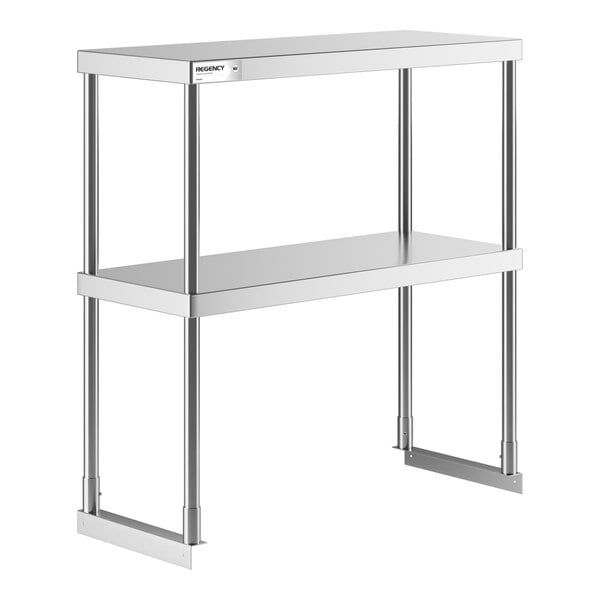 Regency Stainless Steel Double Deck Overshelf - 12" x 30" x 32"