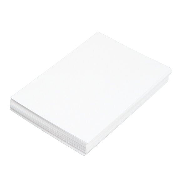 A stack of plain white rectangular index cards.