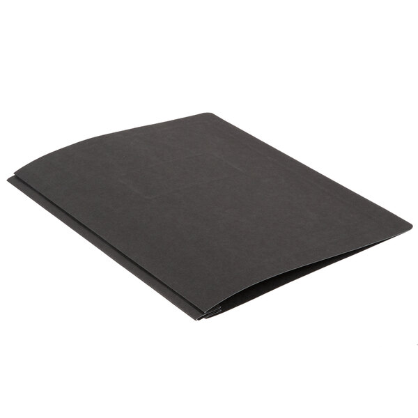 An Oxford black report cover with 3 fasteners.