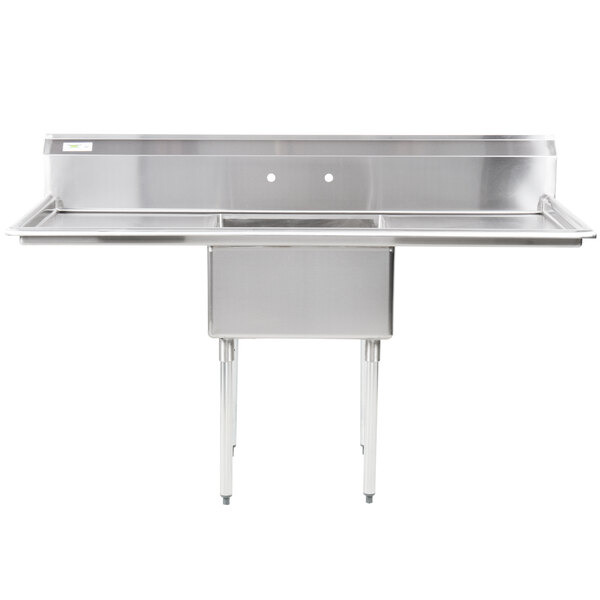 Regency 71 16 Gauge Stainless Steel One Compartment Commercial Sink With 2 Drainboards 23 X 12 Bowl
