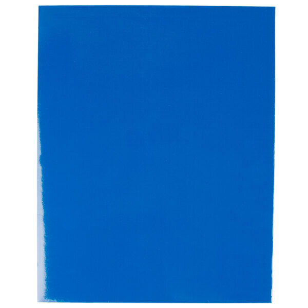 A blue rectangular object with white edges.