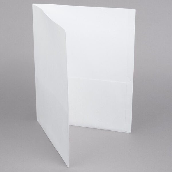 An Oxford white paper folder with two pockets.