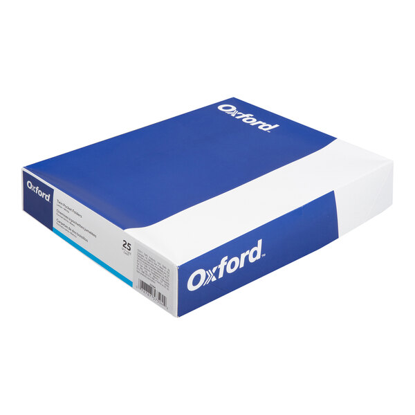 Oxford 57504EE Letter Size 2-Pocket Embossed Paper Pocket Folder, White - 25/Box