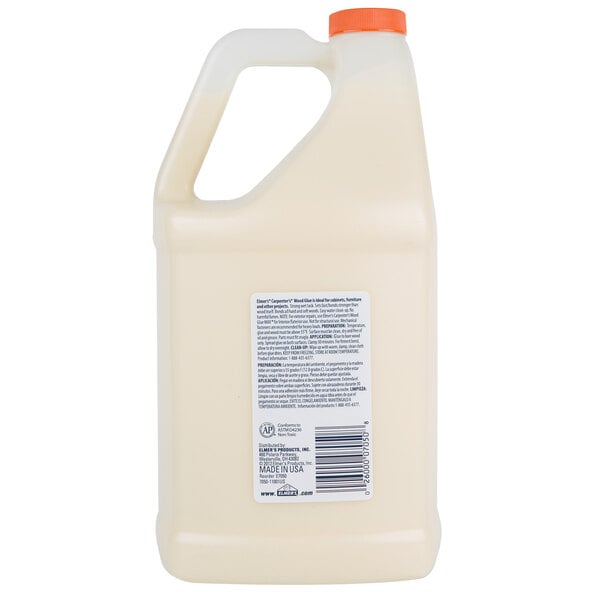 A white bottle of Elmer's Carpenter's wood glue with a label.