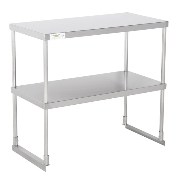 Stainless Steel Adjustable Double Overshelf for Work Table Top Mount 12 x 60