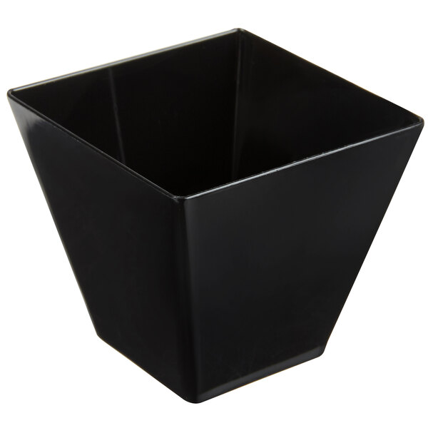 A black Fineline Tiny Barware cube bowl.