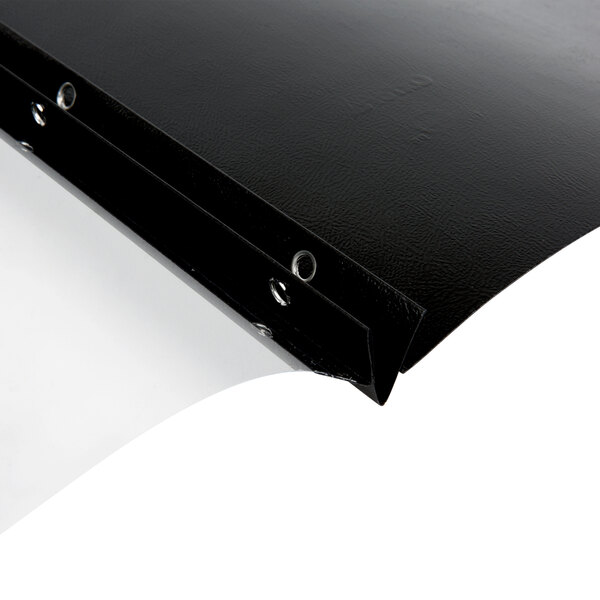 An Oxford black report cover with clear front.