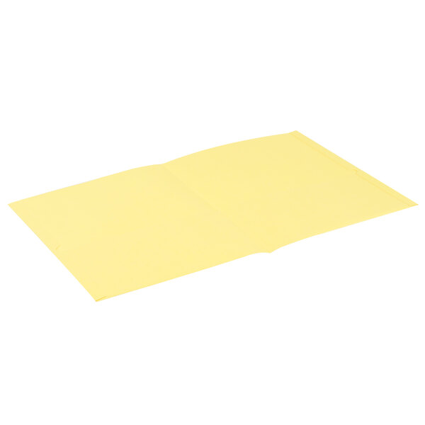 A yellow Oxford pocket folder.