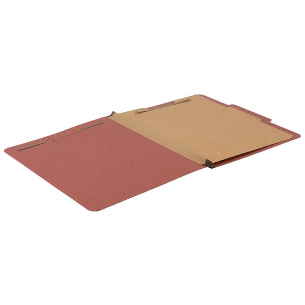 A Pendaflex red letter size classification folder.