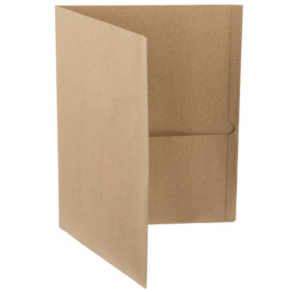 A brown Oxford Earthwise recycled paper pocket folder.